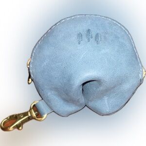 Portland Leather Goods Fortune Cookie Keychain Blue Brushed Leather